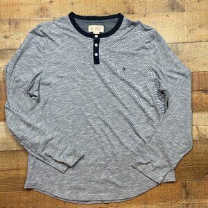 Penguin Original Mens Blue Long Sleeve 3 Button Henley Shirt size XXL